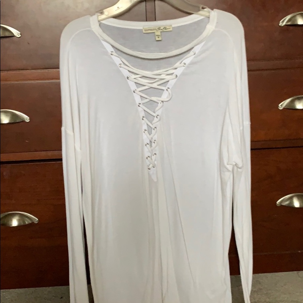 Buttery Soft Lace Up Long Sleeve Tee